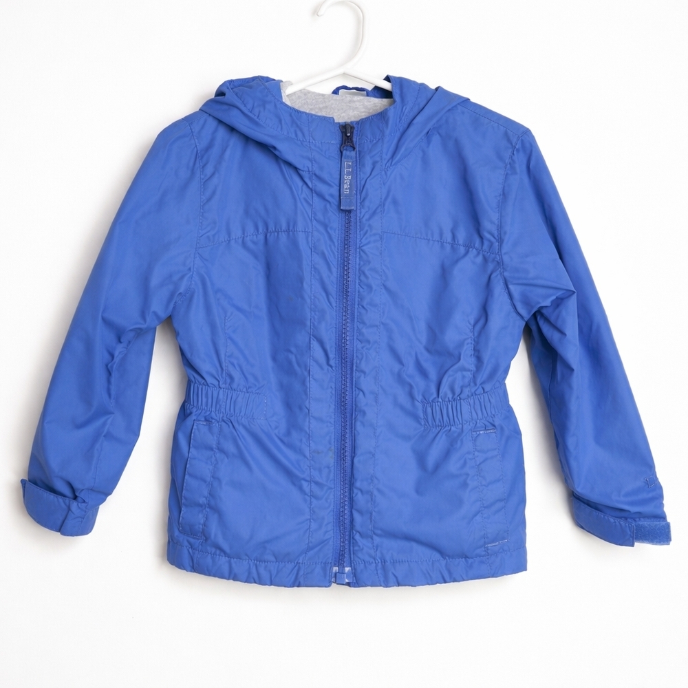 L.L.Bean Toddler Rain Jacket Blue Hooded 2T Lightweight